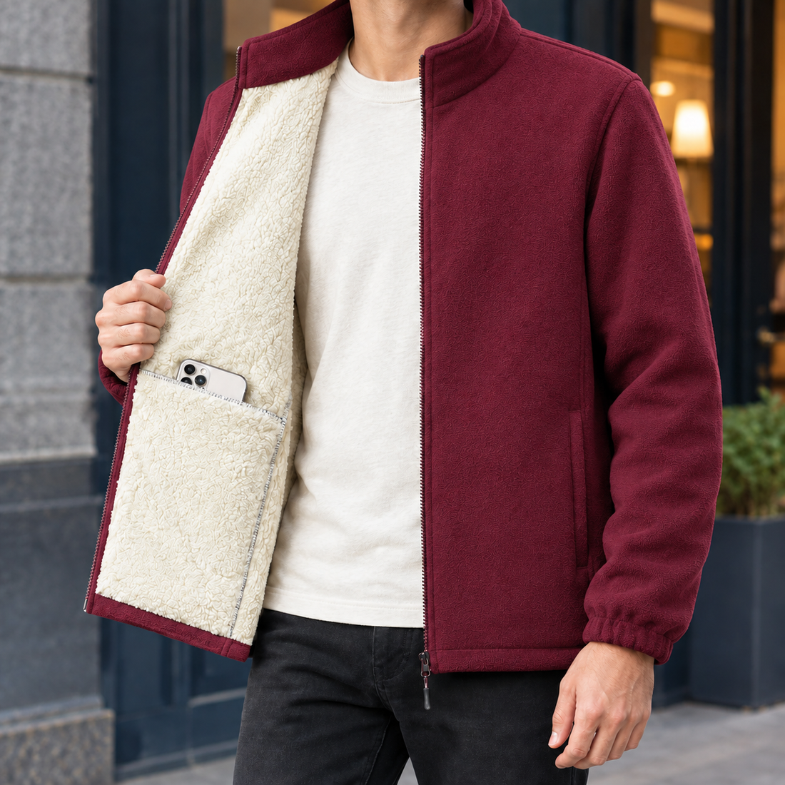 Conrad Fleece Jacket - Bordeaux