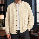Hugh Cable Cardigan - Apricot