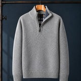 Rocco Quarter-Zip Sweater - Light Gray