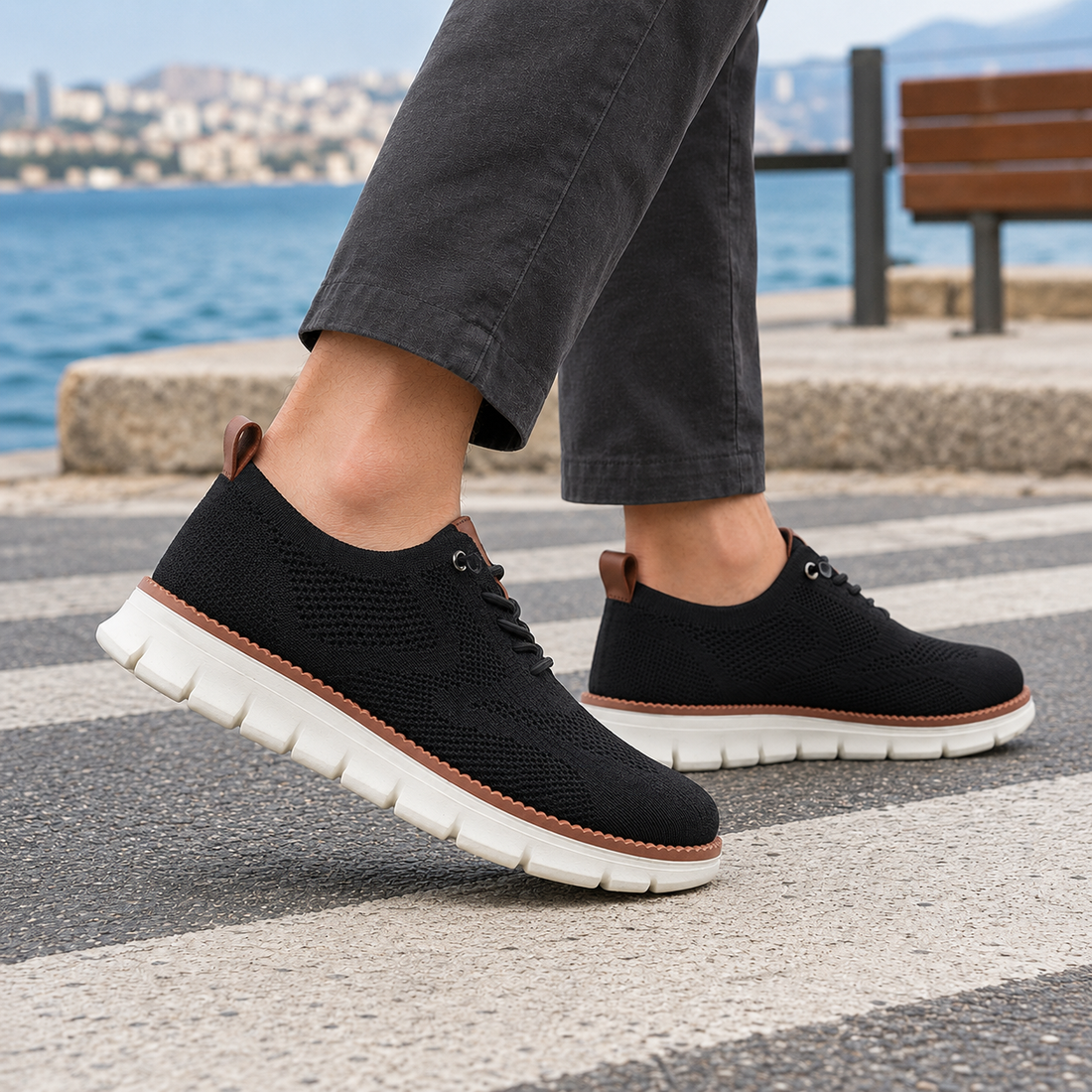 Fermo-Siena Knit Sneakers - Black