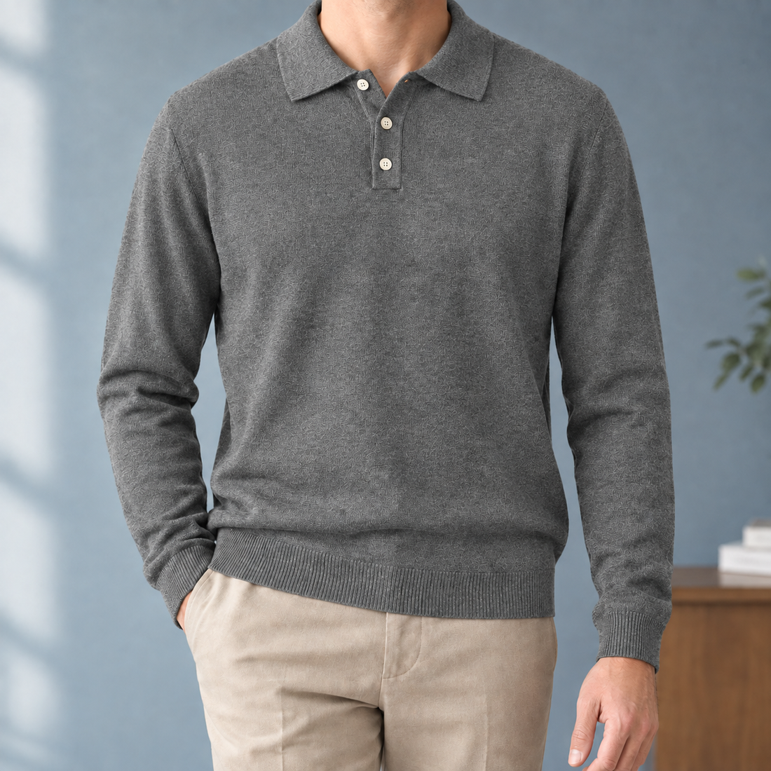 Hudson Collared Polo - Gray
