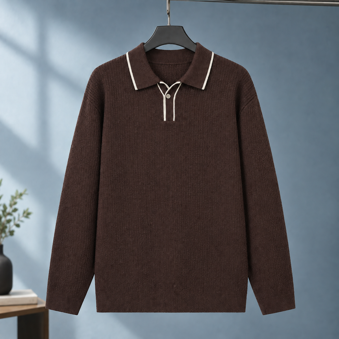 Florian Polo Sweater - Coffee Brown