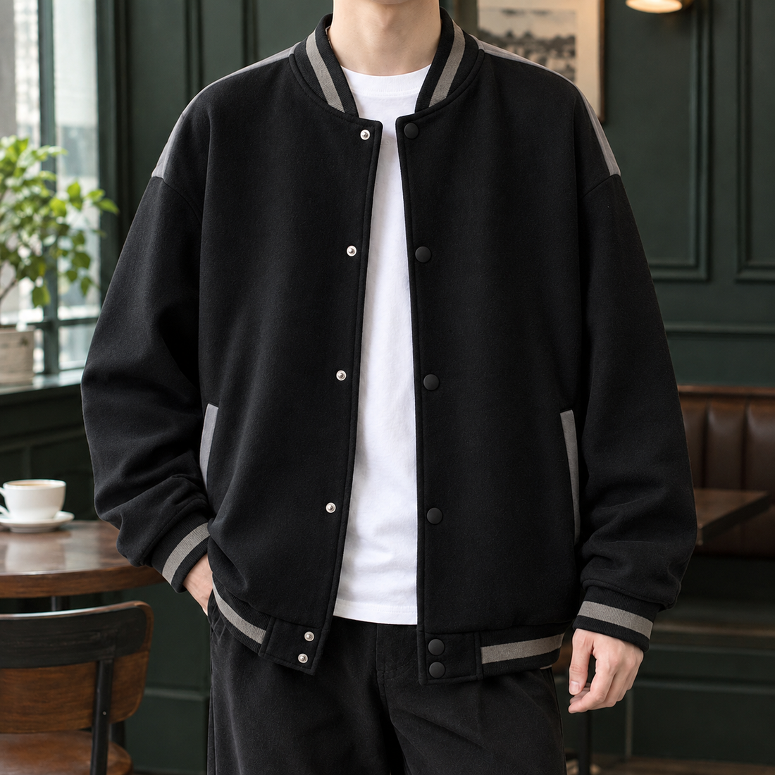 Blake Varsity Jacket - Black