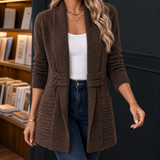 Maia-Rae Ribbed Cardigan - Brown