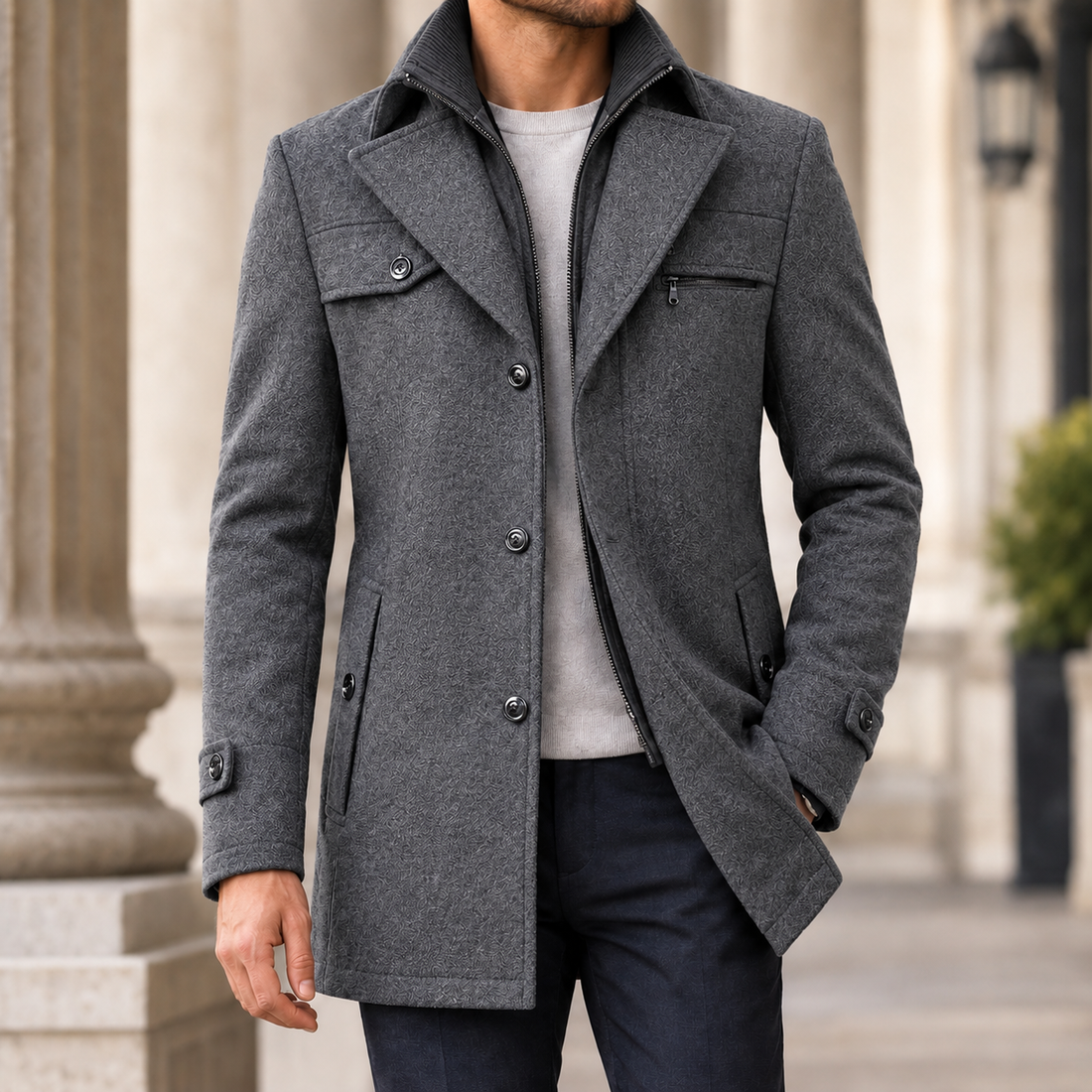 Pierrick Wool Coat - Gray