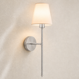 Cairn Fabric Shade Lamp - Brushed Silver