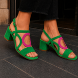 Alessi Orthopedic Sandals - Green And Pink