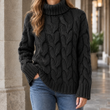 Hildegarde-Kate Cable Knit Sweater - Black