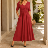 Penelope-Louise Crossover Dress - Red