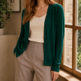 Maxine-June V-Neck Sweater - Dark Green