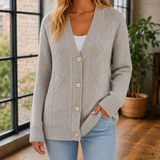 Evelina-Rae Cable Knit Sweater - Gray