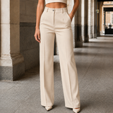 Mabel-Rose Wide Leg Pants - Beige