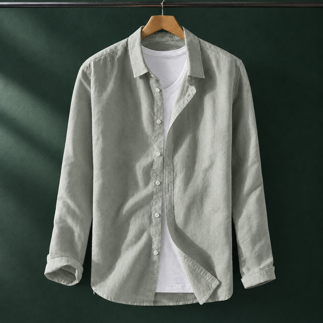 Albin Linen Shirt - Army Green