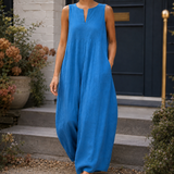 Veronique Wide-Leg Jumpsuit - Blue