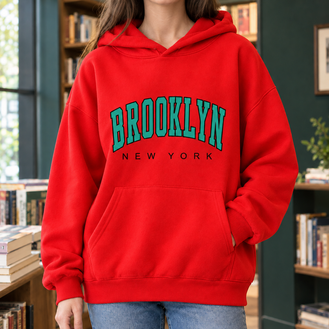 Rhea-Claire Graphic Hoodie - Red