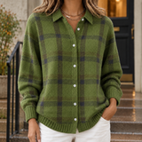 Angelique-Claire Plaid Overshirt - Green