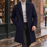 Carter Tailored Overcoat - Navy Blue