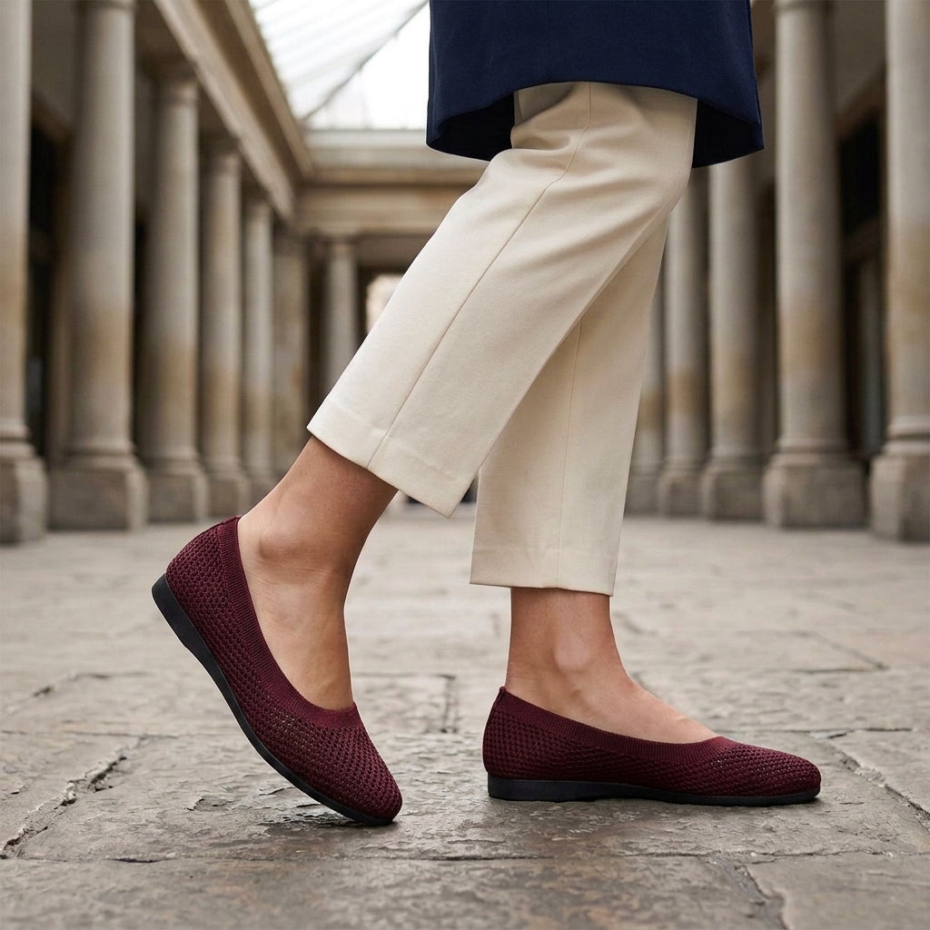 Capri Knit Flats - Bordeaux