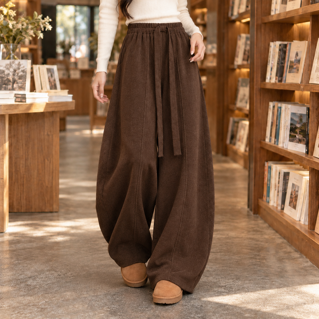 Beatrix-Jane Curved Pants - Dark Brown