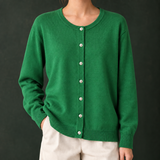 Danielle-Elise Round Neck Cardigan - Green
