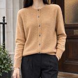 Astrid-Kate Wool Cardigan - Golden Camel