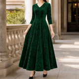 Juliet-June Embossed Maxi Dress - Dark Green