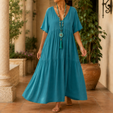 Tatiana Tiered Maxi Dress - Peacock Blue