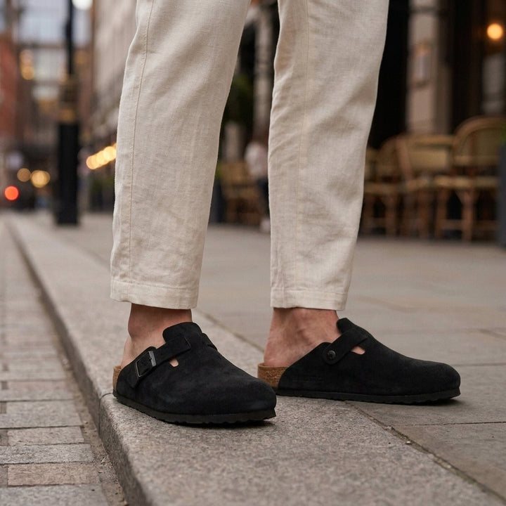 Lorenzo Suede Mules - Black