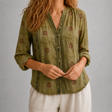Willa Botanical Blouse - Green