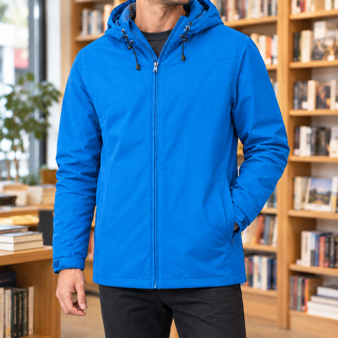 Nathanael Hooded Jacket - Bright Blue