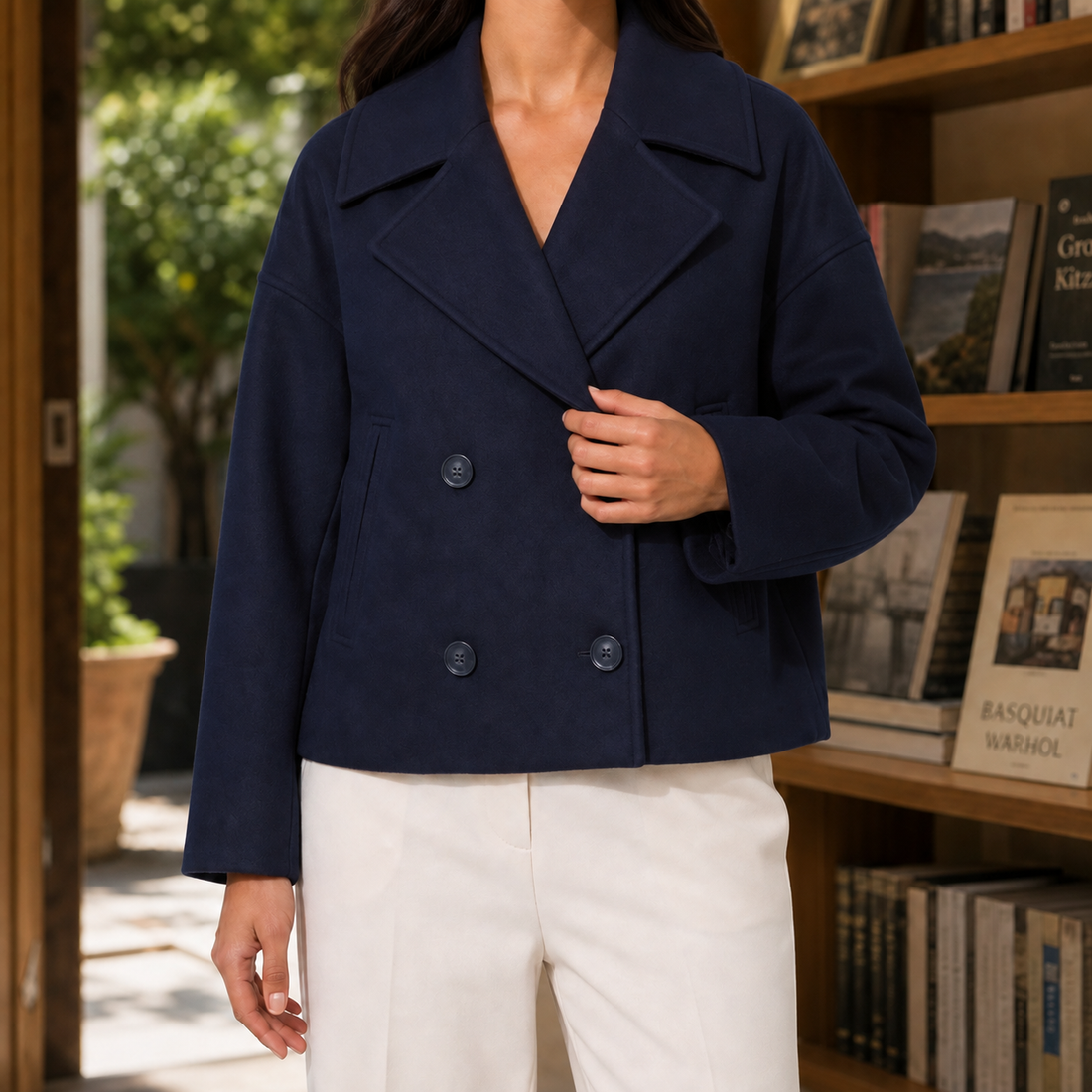 Valeria-Jane Cropped Blazer - Marine
