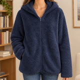 Fiona-Lane Plush Jacket - Navy