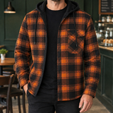 Sterling Hooded Plaid Jacket - Ginger