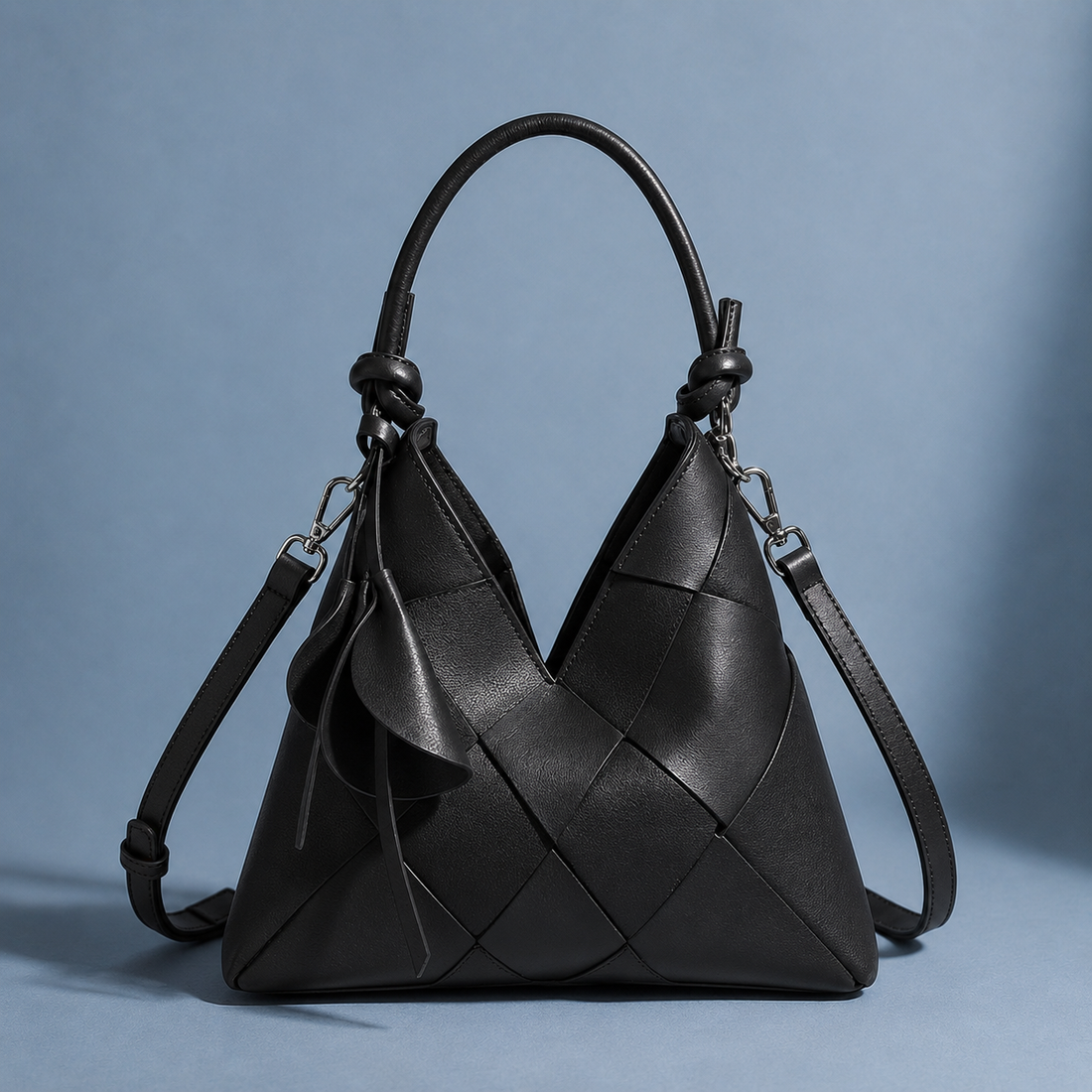 Benedetti Woven Shoulder Bag - Charcoal