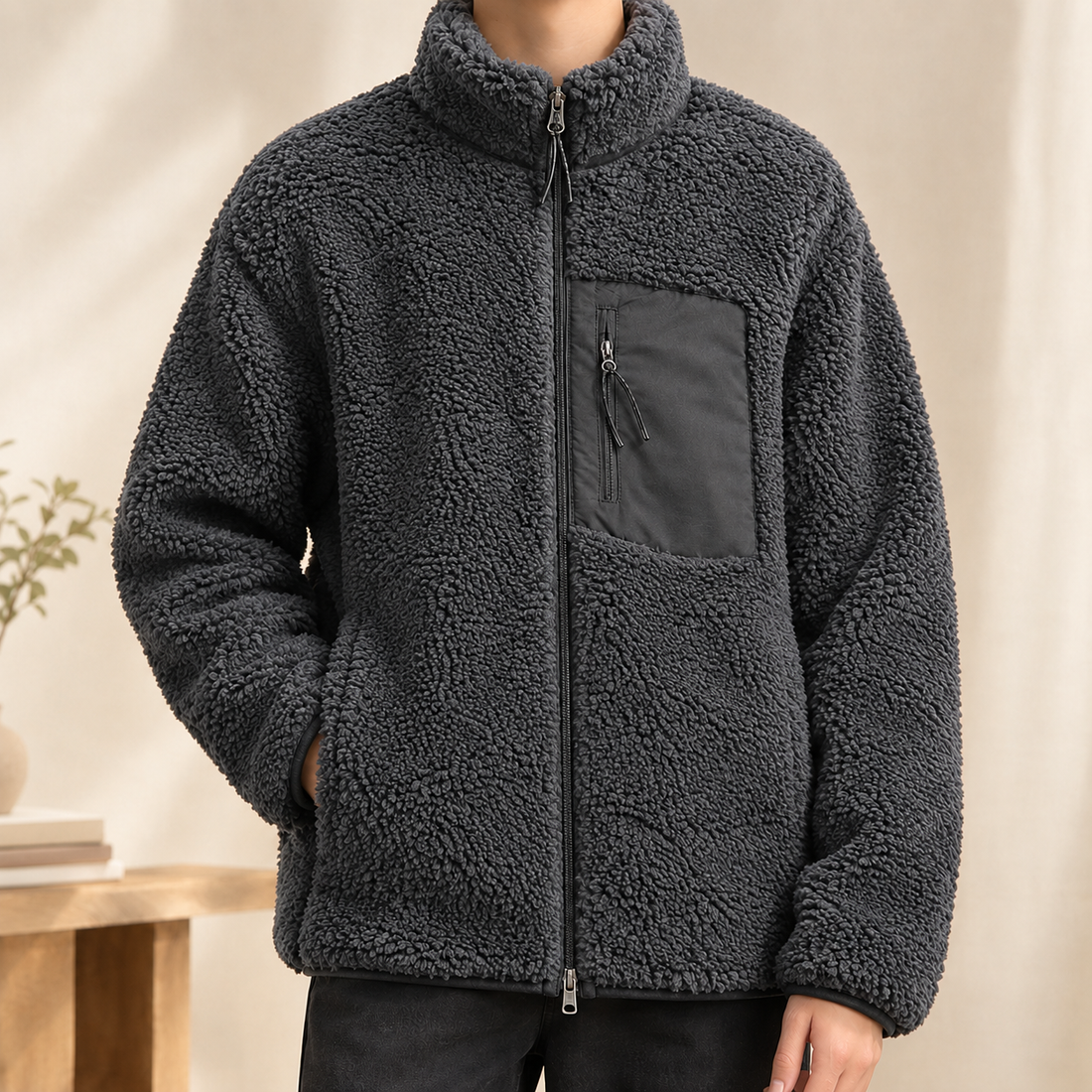 Knox Textured Zip Jacket - Gray