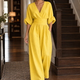 Elodie-Rae Wide-Leg Jumpsuit - Yellow