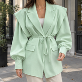 Valentina-Claire Sculpted Jacket - Light Green
