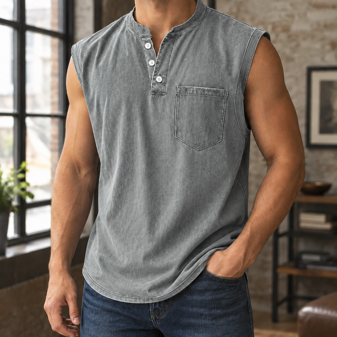 Romano Henley Shirt - Gray