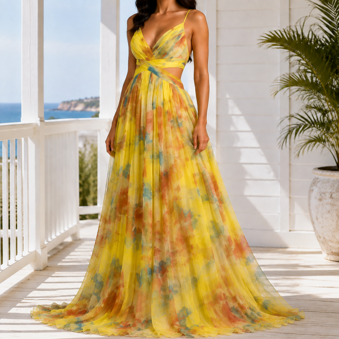 Bianca-Kate Floral Maxi Dress - Yellow