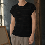 Nico Openwork Knit Top - Black