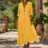 Eloise-Kate Embroidered Maxi Dress - Yellow