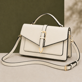 Savoia Buckle Satchel - Valkoinen