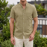 Blake Mandarin Shirt - Khaki