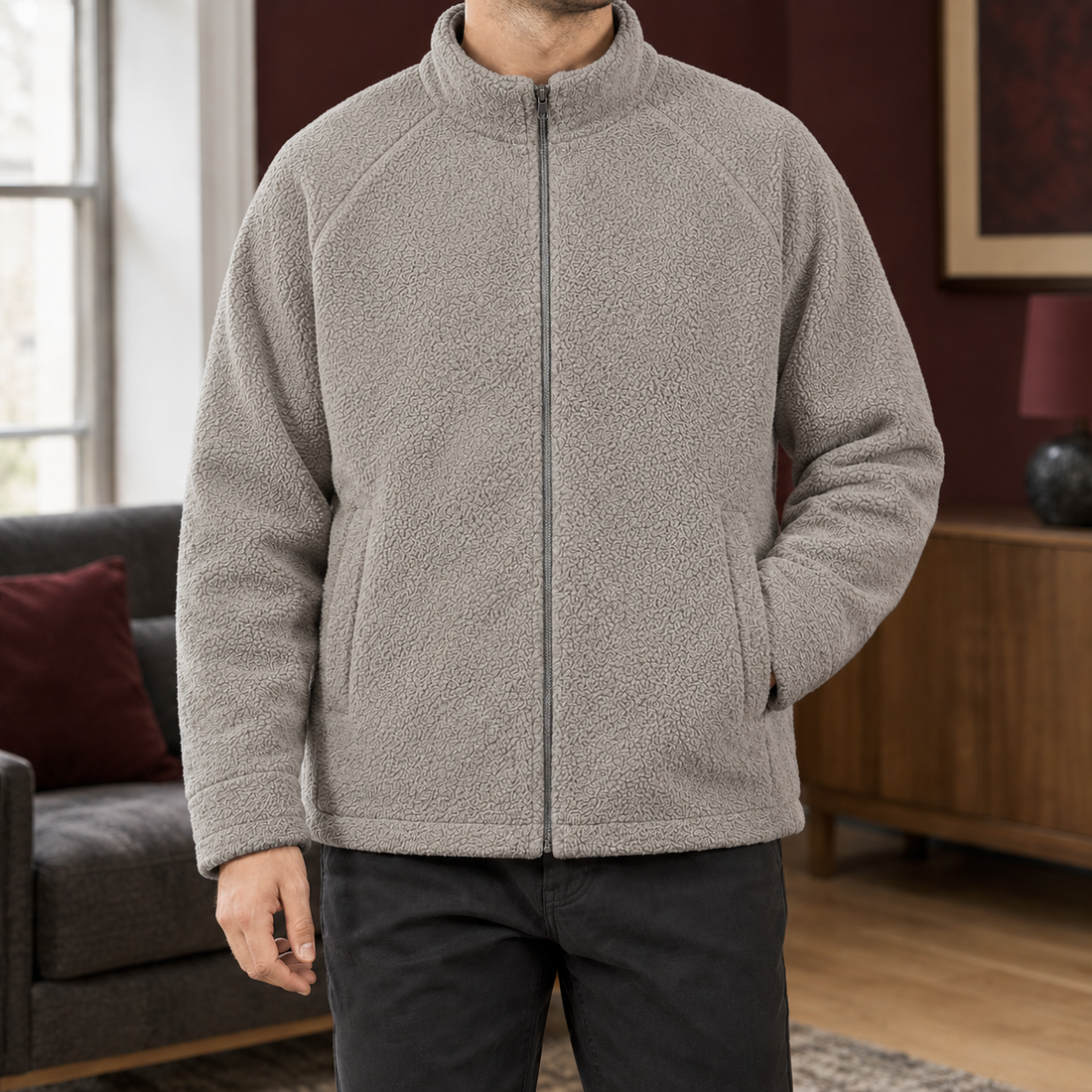 Blake Fleece Jacket - Light Gray