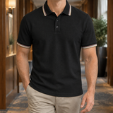 Austin Striped Polo - Black