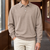 Ross Open Collar Polo - Khaki