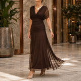 Lydia-Hope Wrap Maxi Dress - Brown