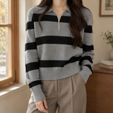 Sofia-Faye Half Zip Sweater - Gray