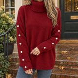Kelsey-Rose Turtleneck Sweater - Wine Red