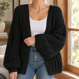 Eleanora-Jane Chunky Knit Cardigan - Black